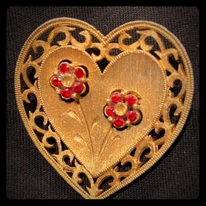 Vintage heart brooch